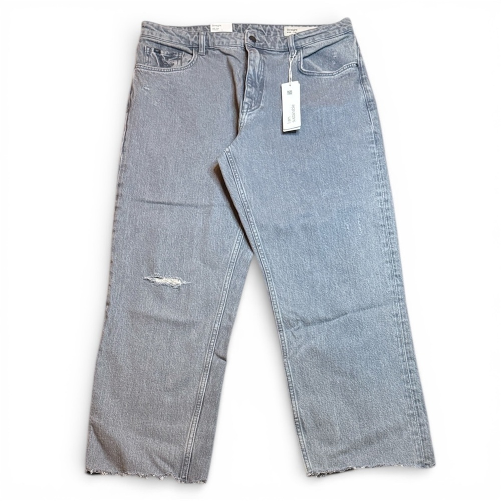 NWT EDC Esprit Light Gray Straight Leg Cropped Women's Jeans sz W34” L26”